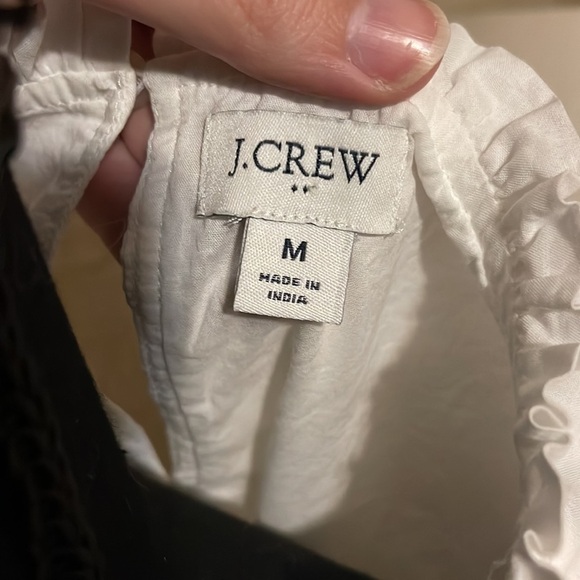 J. Crew 100% Cotton Embroidered Flowers Blue White Tank Top Size Medium Ruffle - Picture 10 of 12